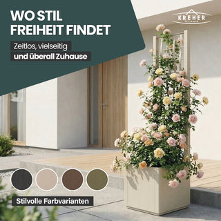 Set: 2 x XL SPALIER 'Ethica' - 36 x 36 x 140 cm - in Struktur Optik - schmale Version - in Beige