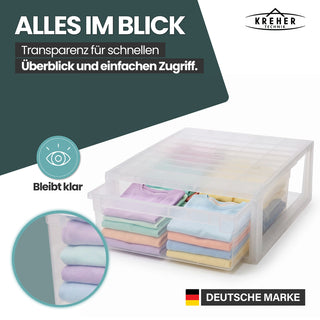 Schubladenbox Größe XL, Volumen 36 Liter (weiss, transparent)