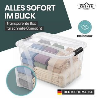 3 x Aufbewahrungsbox 'Master' Box mit Deckel - 14 Liter Volumen, in Transparent