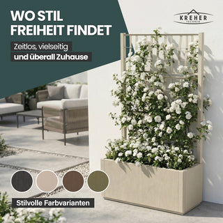 XL SPALIER 'Ethica' - 80 x 36 x 140 cm - in Struktur Optik - breite Version - in Beige