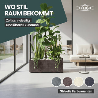 XL Pflanzkübel 'Millennium' 100 Liter, rechteckig in Braun