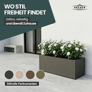 XXL Pflanzkasten "Ethica" in Struktur Optik breite Version in Anthrazit (Set wählbar)