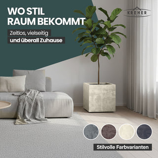 2 x Pflanzkübel 'Millennium' 40 Liter, eckig in Creme Weiß
