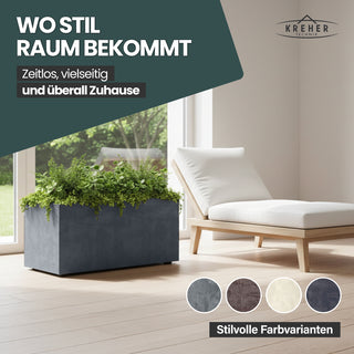 XL Pflanzkübel 'Millennium' 73 Liter, rechteckig in Grau