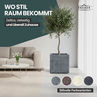 XL Pflanzkübel 'Millennium' 80 Liter, rollbar, eckig in Grau