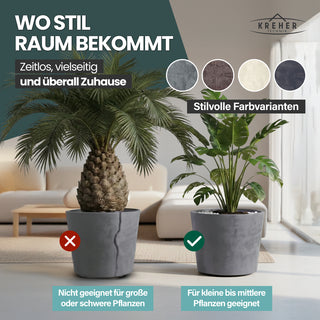 Rollbarer XXL Pflanzkübel 'Millennium' 80 Liter in Grau