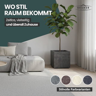 Set: 2x XL Pflanzkübel 'Millennium' 10 Liter, eckig in Anthrazit