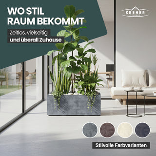 XL Pflanzkübel 'Millennium' 100 Liter, rechteckig in Grau