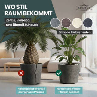2 x Pflanzkübel 'Millennium' 80 Liter, rund in Anthrazit