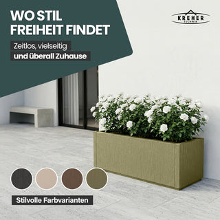 XL Pflanzkasten "Ethica" in Struktur Optik breite Version (Olivgrün)