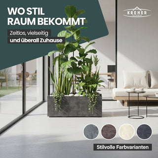 XL Pflanzkübel 'Millennium' 100 Liter, rechteckig in Anthrazit