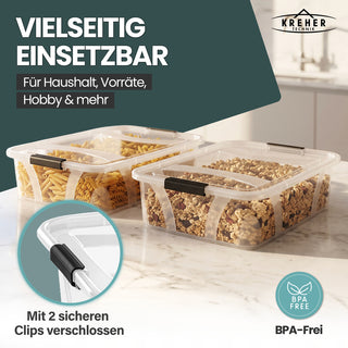 2 x Aufbewahrungsbox 'Master' Box mit Deckel - 7 Liter Volumen, in Transparent