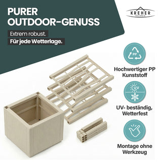 Set: 2 x XL SPALIER 'Ethica' - 36 x 36 x 140 cm - in Struktur Optik - schmale Version - in Beige