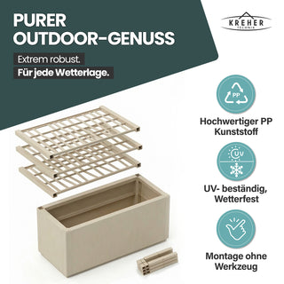 Set: 2 x XL SPALIER 'Ethica' - 80 x 36 x 140 cm - in Struktur Optik - breite Version - in Beige