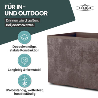 XL Pflanzkübel 'Millennium' 100 Liter, rechteckig in Braun