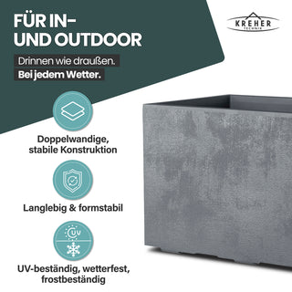 XL Pflanzkübel 'Millennium' 100 Liter, rechteckig in Grau