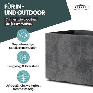 XL Pflanzkübel 'Millennium' 100 Liter, rechteckig in Anthrazit