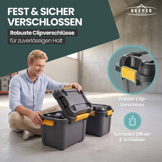 Wasserdichte Aufbewahrungsbox 'Bunker' 18 Liter mit Deckel - IP67 (Set wählbar)