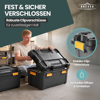Wasserdichte Aufbewahrungsbox 'Bunker' 120 Liter mit Deckel - IPX7 (Set wählbar)
