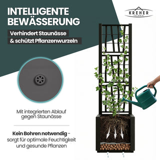 XL SPALIER 'Ethica' - 36 x 36 x 140 cm - in Struktur Optik - schmale Version - in Anthrazit