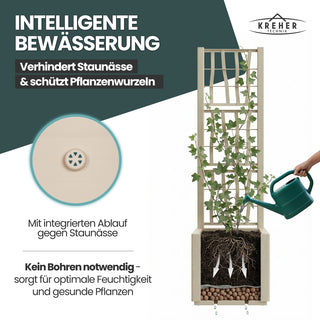 Set: 2 x XL SPALIER 'Ethica' - 36 x 36 x 140 cm - in Struktur Optik - schmale Version - in Beige