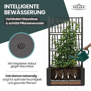 XL SPALIER 'Ethica' - 80 x 36 x 140 cm - in Struktur Optik - breite Version - in Anthrazit