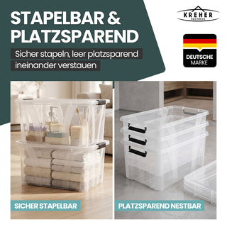 3 x Aufbewahrungsbox 'Master' Box mit Deckel - 14 Liter Volumen, in Transparent
