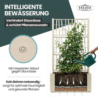 XL SPALIER 'Ethica' - 80 x 36 x 140 cm - in Struktur Optik - breite Version - in Beige