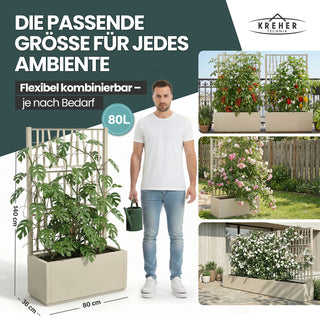 Set: 2 x XL SPALIER 'Ethica' - 80 x 36 x 140 cm - in Struktur Optik - breite Version - in Beige