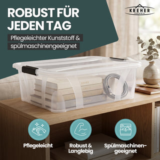 2 x Aufbewahrungsbox 'Master' Box mit Deckel - 7 Liter Volumen, in Transparent