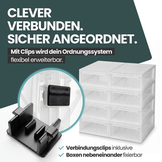 Schubladenbox Größe XL, Volumen 36 Liter (weiss, transparent)