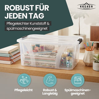 3 x Aufbewahrungsbox 'Master' Box mit Deckel - 14 Liter Volumen, in Transparent