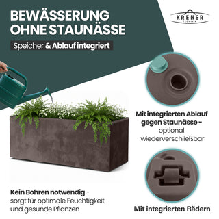 XL Pflanzkübel 'Millennium' 100 Liter, rechteckig in Braun