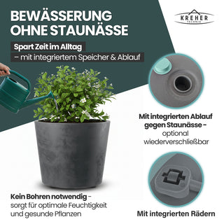 2 x Pflanzkübel 'Millennium' 80 Liter, rund in Anthrazit