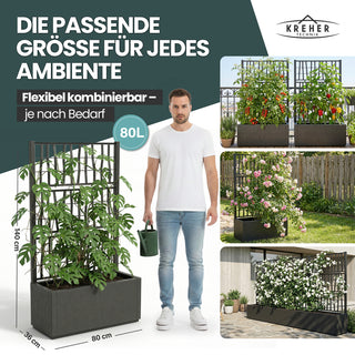 XL SPALIER 'Ethica' - 80 x 36 x 140 cm - in Struktur Optik - breite Version - in Anthrazit
