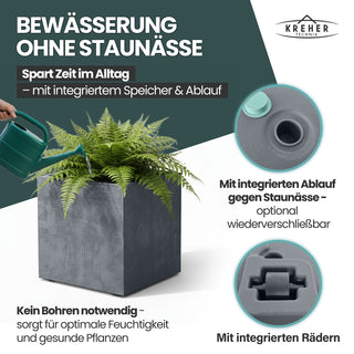 2 x Pflanzkübel 'Millennium' 80 Liter, eckig in Grau