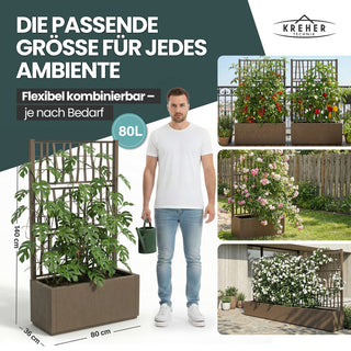 XL SPALIER 'Ethica' - 80 x 36 x 140 cm - in Struktur Optik - breite Version - in Taupé