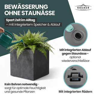XL Pflanzkübel 'Millennium' 80 Liter, rollbar, eckig in Anthrazit