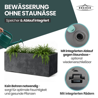 XL Pflanzkübel 'Millennium' 100 Liter, rechteckig in Anthrazit