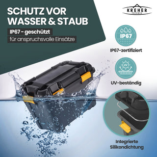 Wasserdichte Aufbewahrungsbox 'Bunker' 80 Liter mit Deckel - IPX7 (Set wählbar)
