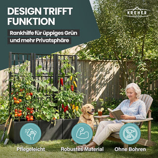 XL SPALIER 'Ethica' - 36 x 36 x 140 cm - in Struktur Optik - schmale Version - in Anthrazit