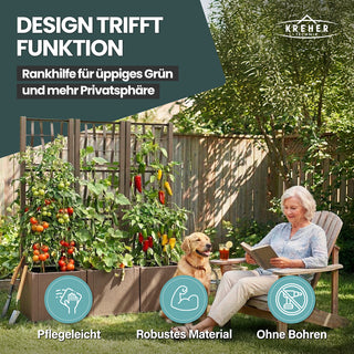 Set: 2 x XL SPALIER 'Ethica' - 36 x 36 x 140 cm - in Struktur Optik - schmale Version - in Taupé