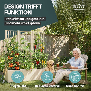 Set: 2 x XL SPALIER 'Ethica' - 36 x 36 x 140 cm - in Struktur Optik - schmale Version - in Beige