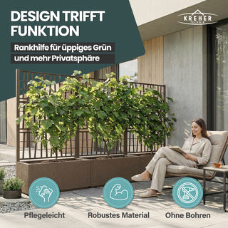 XL SPALIER 'Ethica' - 80 x 36 x 140 cm - in Struktur Optik - breite Version - in Taupé