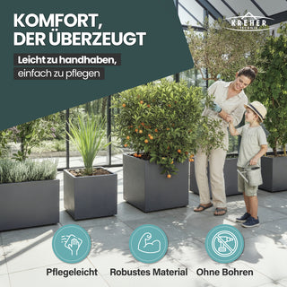 XL Pflanzkübel 'Millennium' 73 Liter, rechteckig in Anthrazit