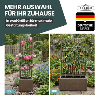 Set: 2 x XL SPALIER 'Ethica' - 36 x 36 x 140 cm - in Struktur Optik - schmale Version - in Taupé