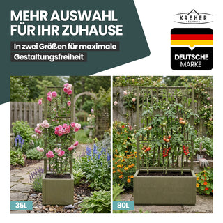 Set: 2 x XL SPALIER 'Ethica' - 36 x 36 x 140 cm - in Struktur Optik - schmale Version - in Olivgrün