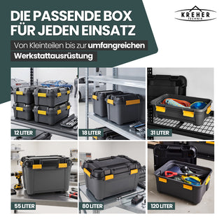 Wasserdichte Aufbewahrungsbox 'Bunker' 160 Liter mit Deckel - IPX7 (Set wählbar)