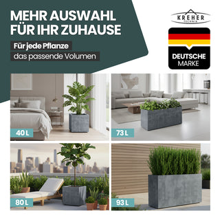 XL Pflanzkübel 'Millennium' 100 Liter, rechteckig in Grau