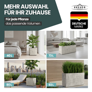 XL Pflanzkübel 'Millennium' 100 Liter, rechteckig in Creme Weiß